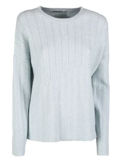 Louise Doro Maglione donna oversize a trecce con strass - ghiaccio