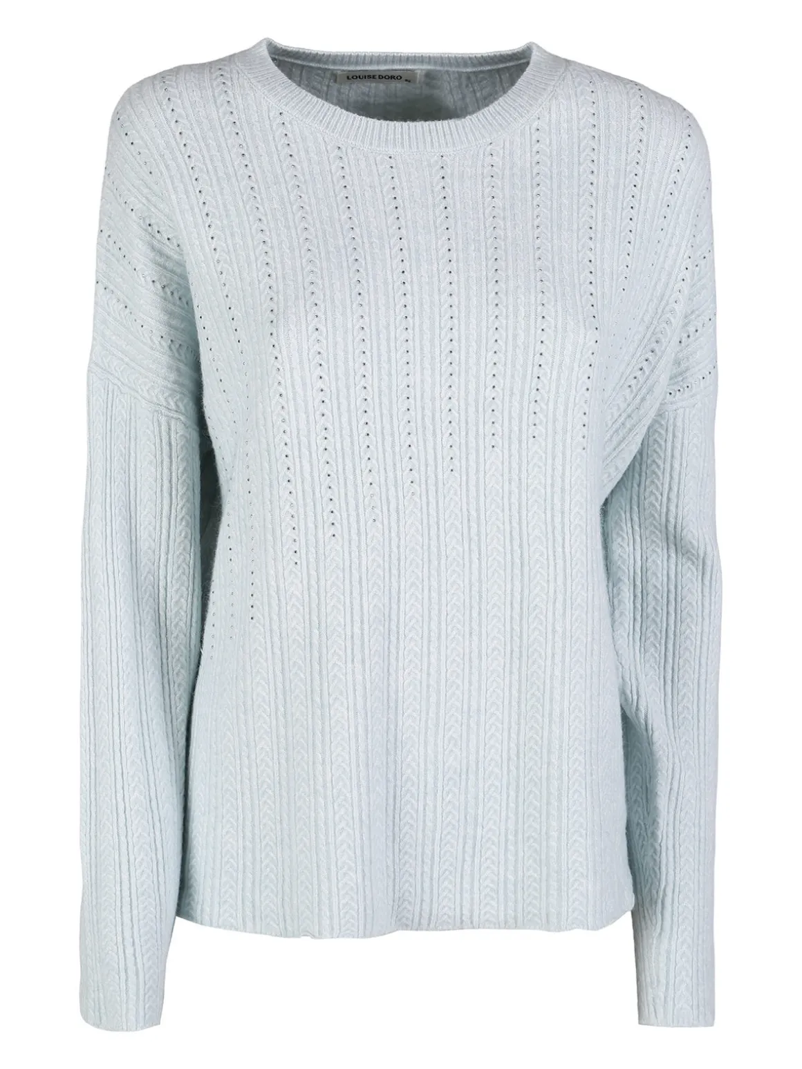 Louise Doro Maglione donna oversize a trecce con strass - ghiaccio