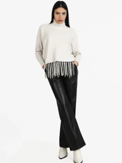 Louise Doro Pantaloni donna in ecopelle a gamba larga