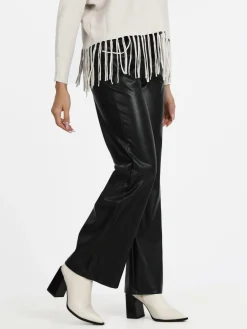 Louise Doro Pantaloni donna in ecopelle a gamba larga