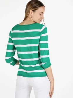 Louise Doro Pullover donna a righe con maniche a tre quarti