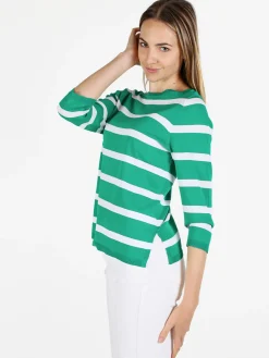 Louise Doro Pullover donna a righe con maniche a tre quarti