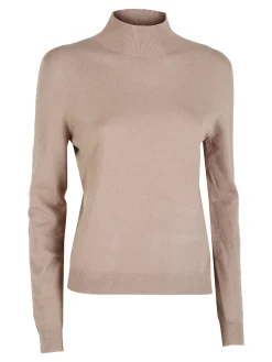 Louise Doro Pullover donna in maglia a collo alto - marrone