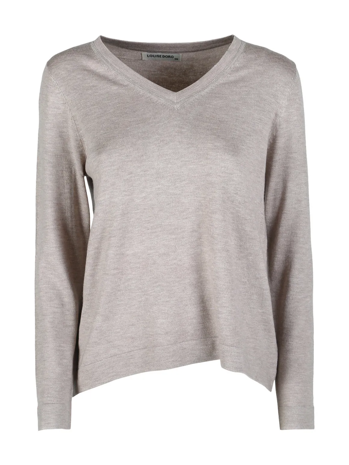 Louise Doro Pullover donna in maglia con scollo a V - sabbia