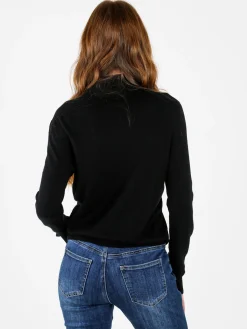 Louise Doro Pullover donna in maglia a collo alto - nero