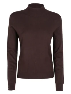 Louise Doro Pullover donna in maglia a collo alto - moro