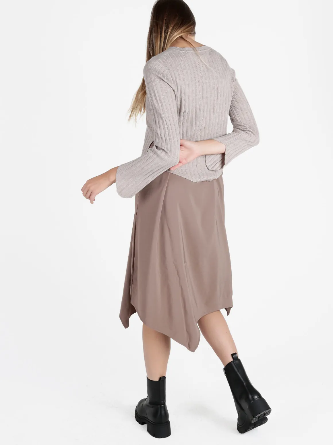 Louise Doro Set abito lungo da donna con maglia girocollo