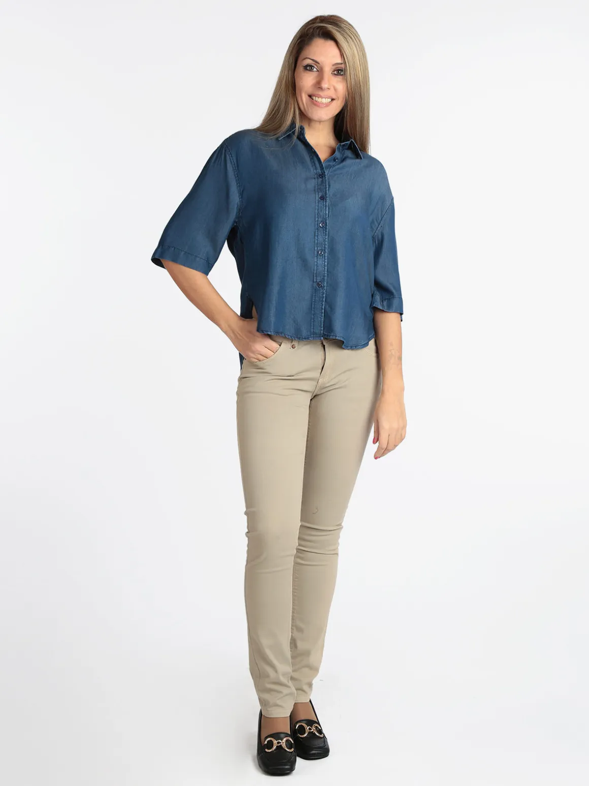 Louise Orop Camicia donna effetto jeans