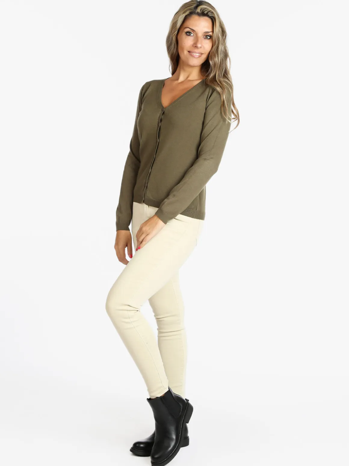 Louise Orop Cardigan da donna con bottoni