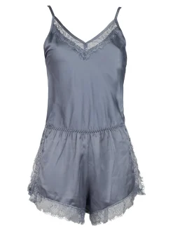 Lovelx Pigiama tuta donna effetto raso con pizzo