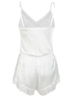Lovelx Pigiama tuta donna effetto raso con pizzo