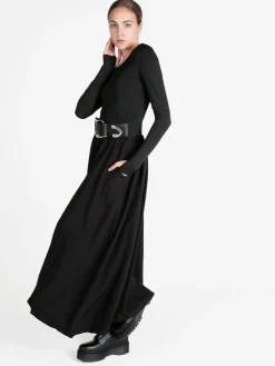 Lovery Abito lungo da donna a maniche lunghe