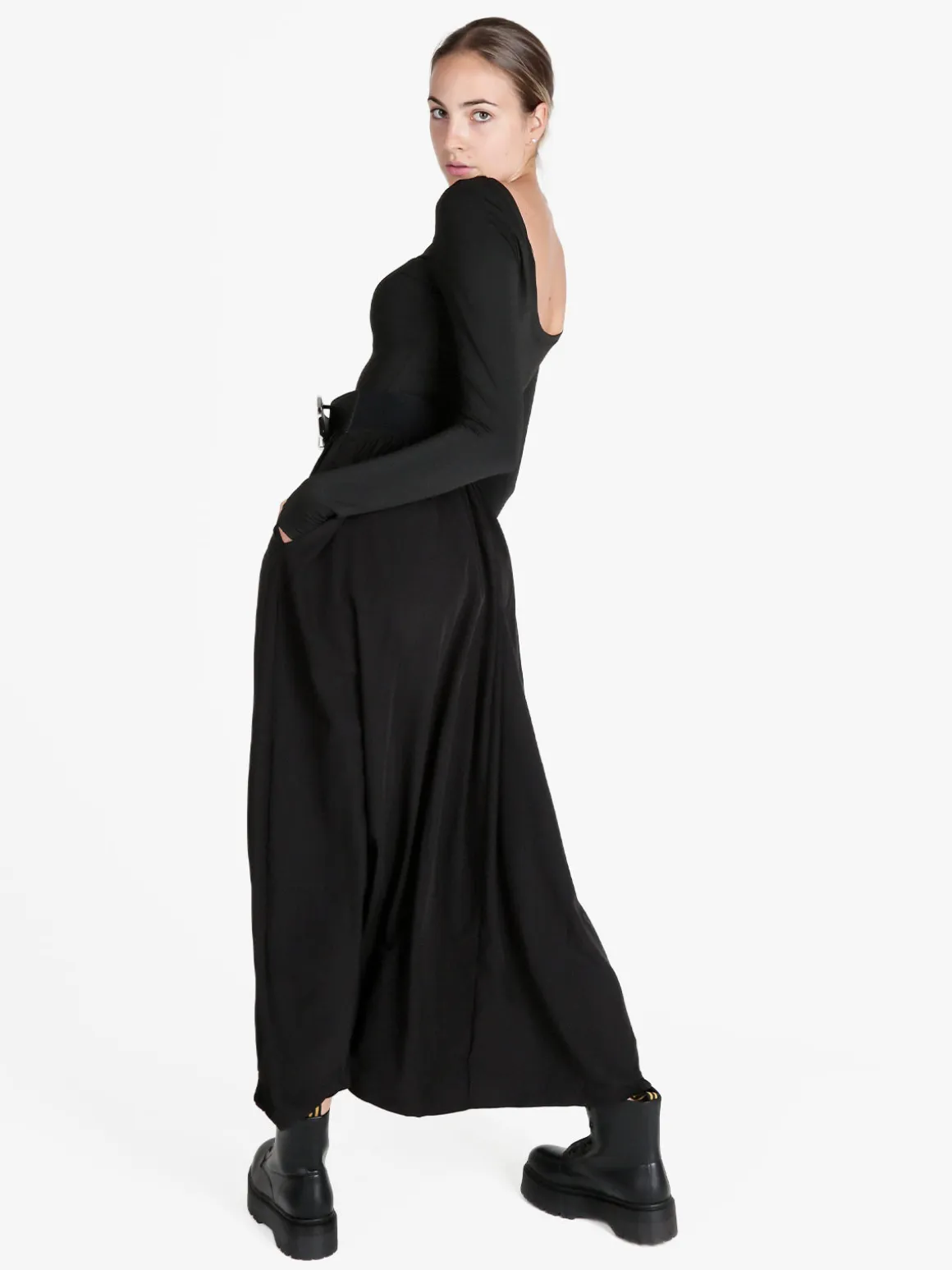 Lovery Abito lungo da donna a maniche lunghe
