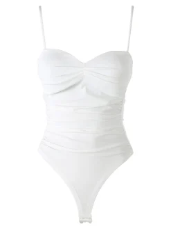 Lovery Top body sgambato con coppe imbottite - bianco