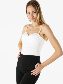 Lovery Top body sgambato con coppe imbottite - bianco