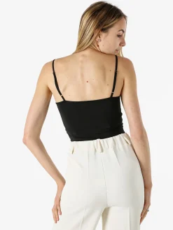 Lovery Top body sgambato con coppe imbottite - nero