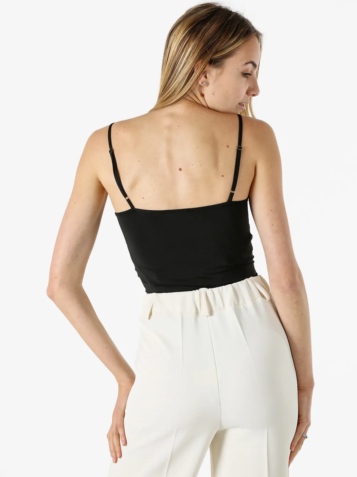 Lovery Top body sgambato con coppe imbottite - nero