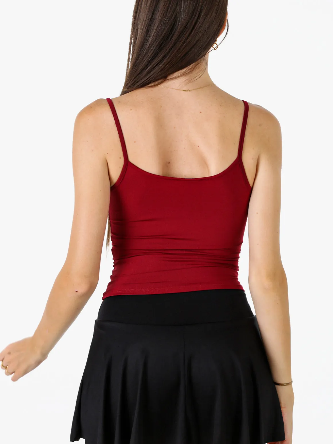 Lovery Top donna con spalline strette - bordeaux