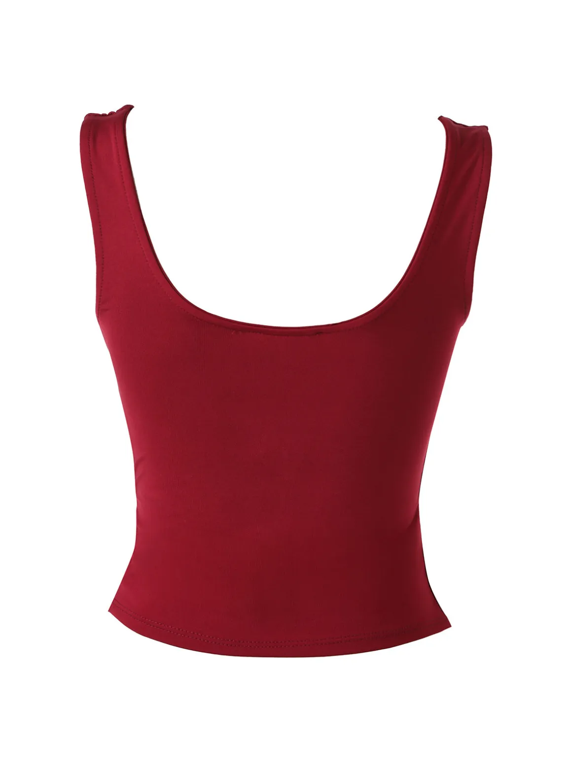 Lovery Top donna cropped con scollo a cuore e ricami - bordeaux