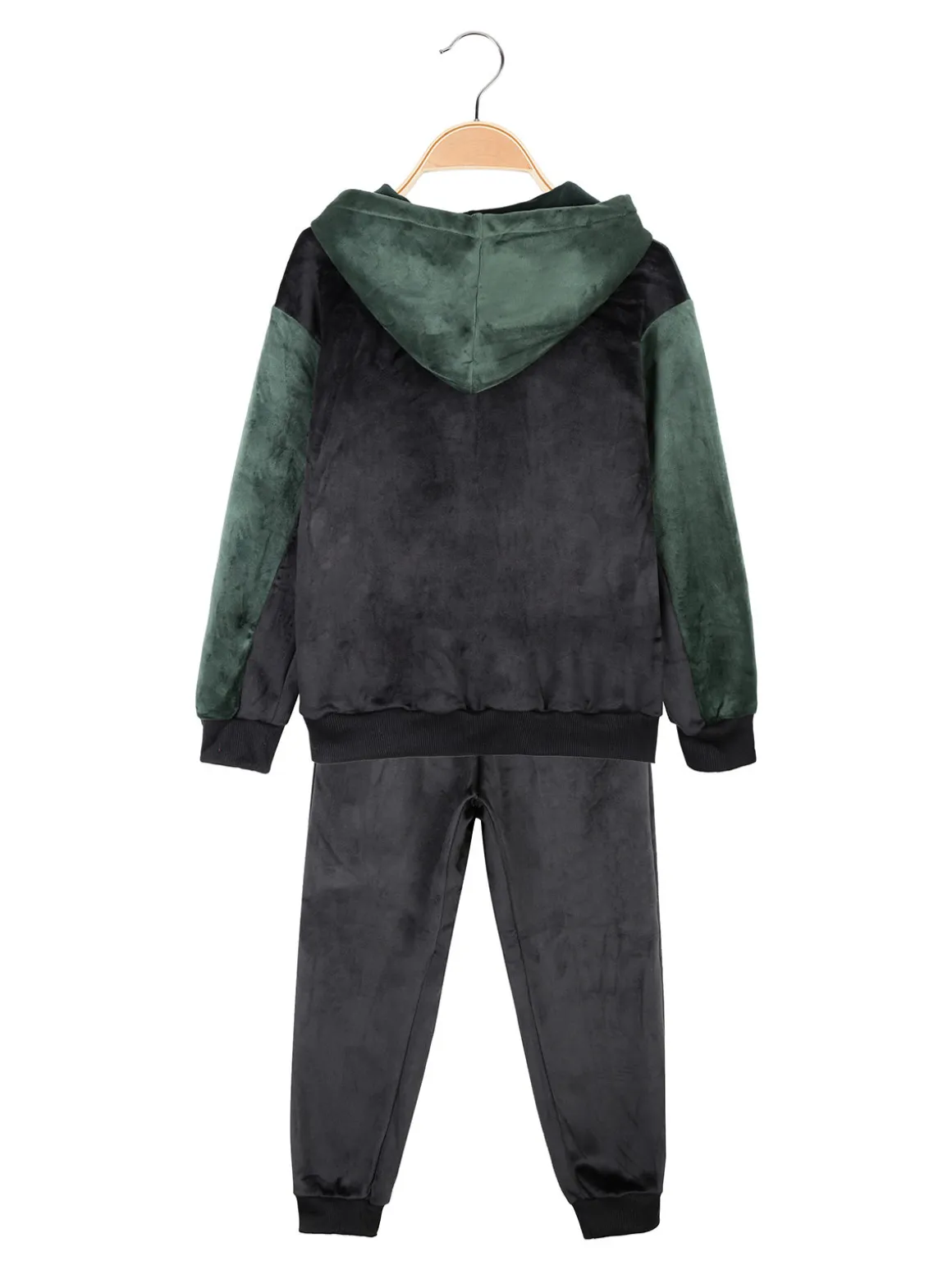 Luca Kids Completo 2 pezzi da bambino in ciniglia con cappuccio e zip