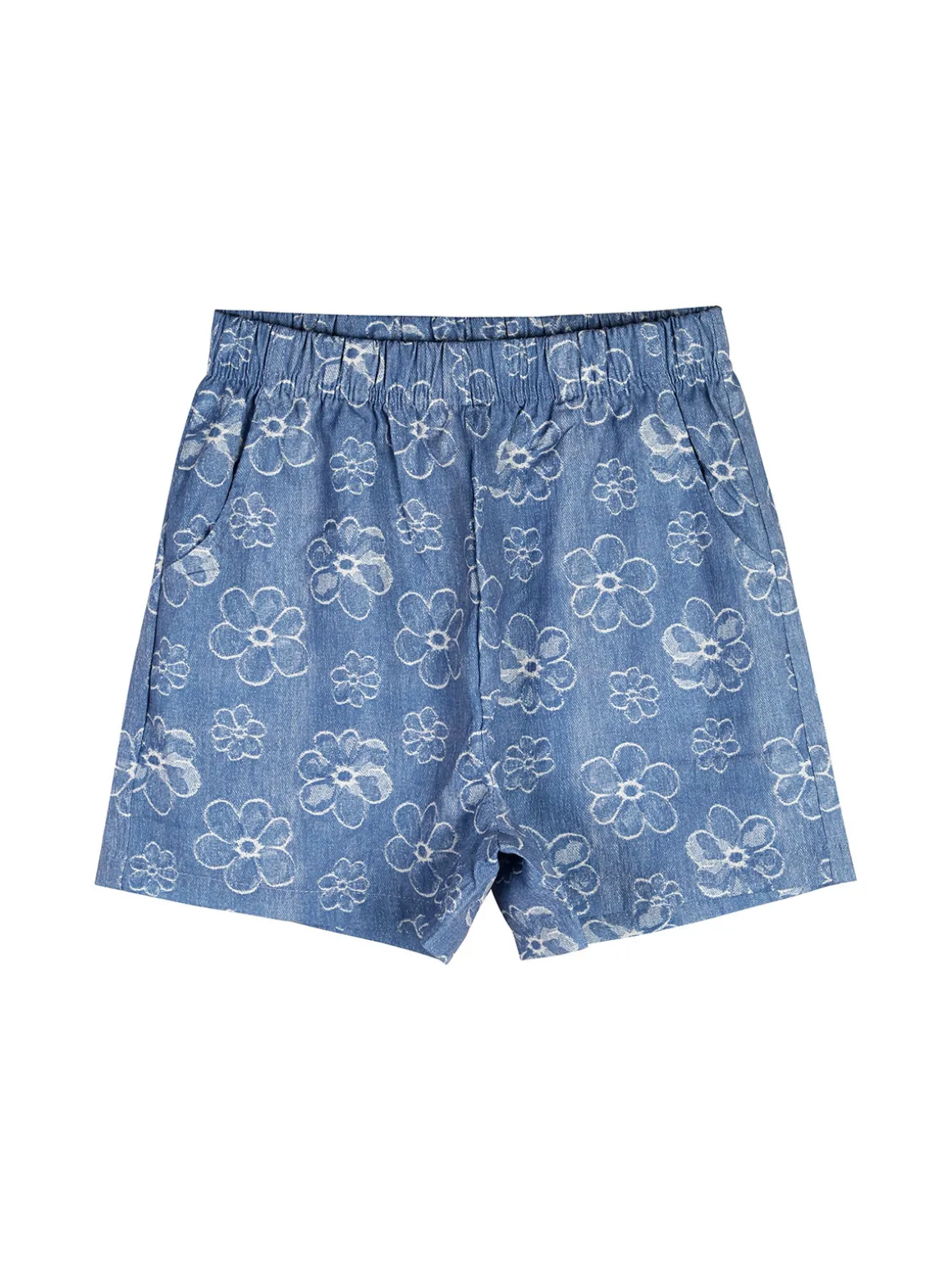 Luisa Chic Completo corto da bambina con camicia e shorts effetto jeans