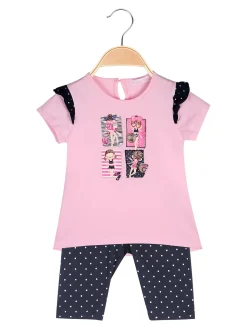 Luisa Chic Completo corto da neonata con t-shirt e shorts animalier