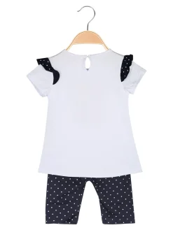 Luisa Chic Completo corto da neonata con t-shirt e leggings a pois