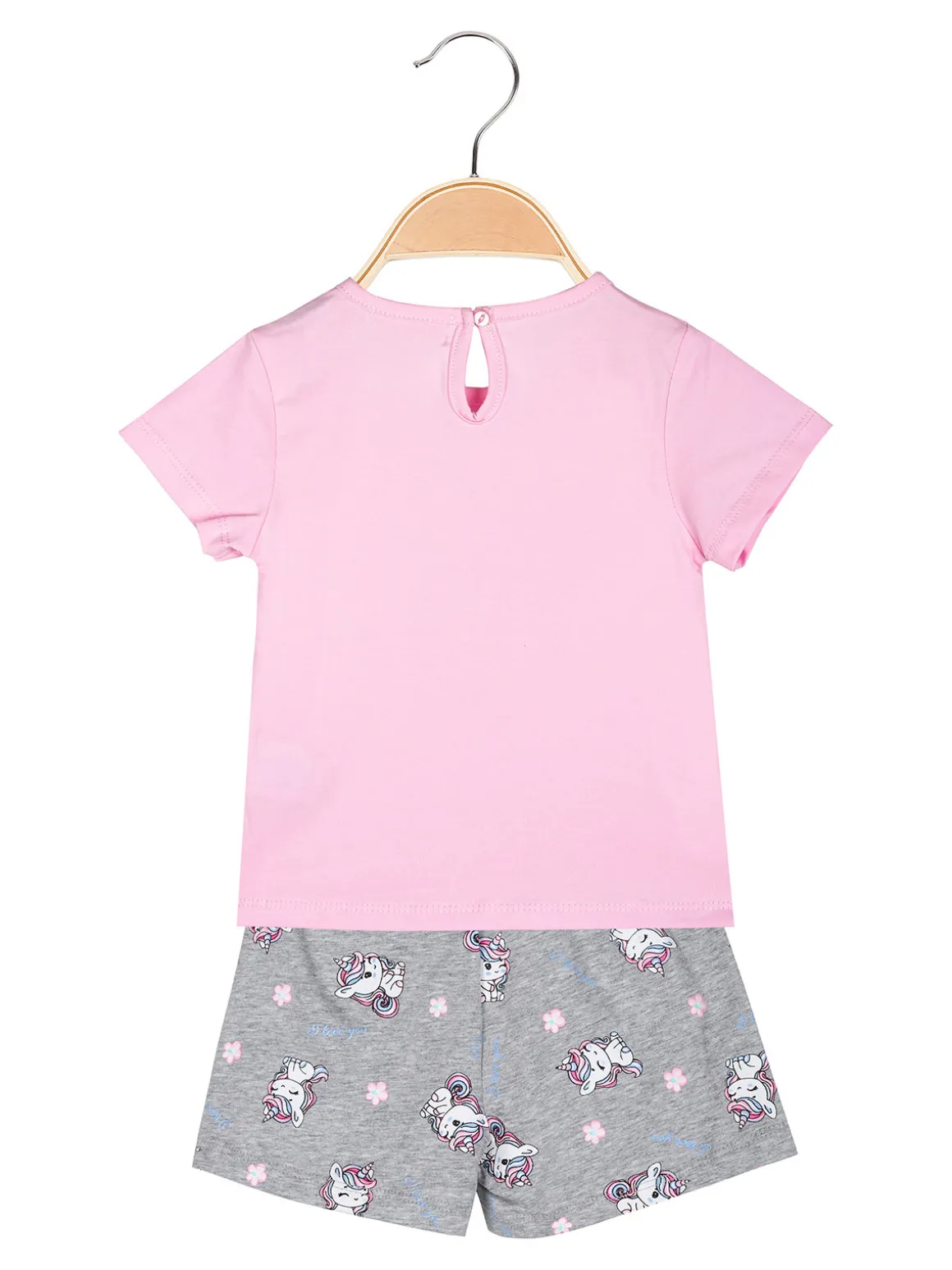 Luisa Chic Completo corto da neonata unicorno con t-shirt e shorts