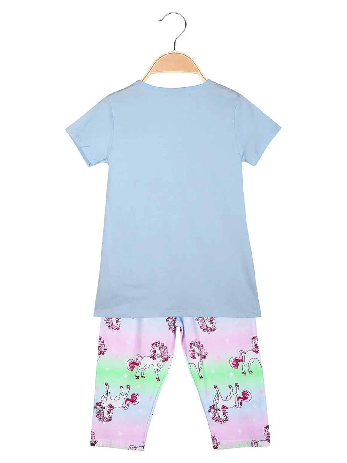 Luisa Chic Completo da bambina unicorno con t-shirt e pinocchietti