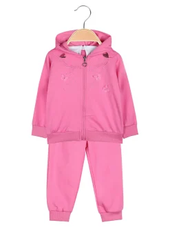 Luisa Chic Completo tuta 3 pezzi da neonata con cappuccio e zip - fucsia