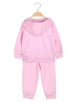 Luisa Chic Completo tuta 3 pezzi da neonata con cappuccio e zip - rosa