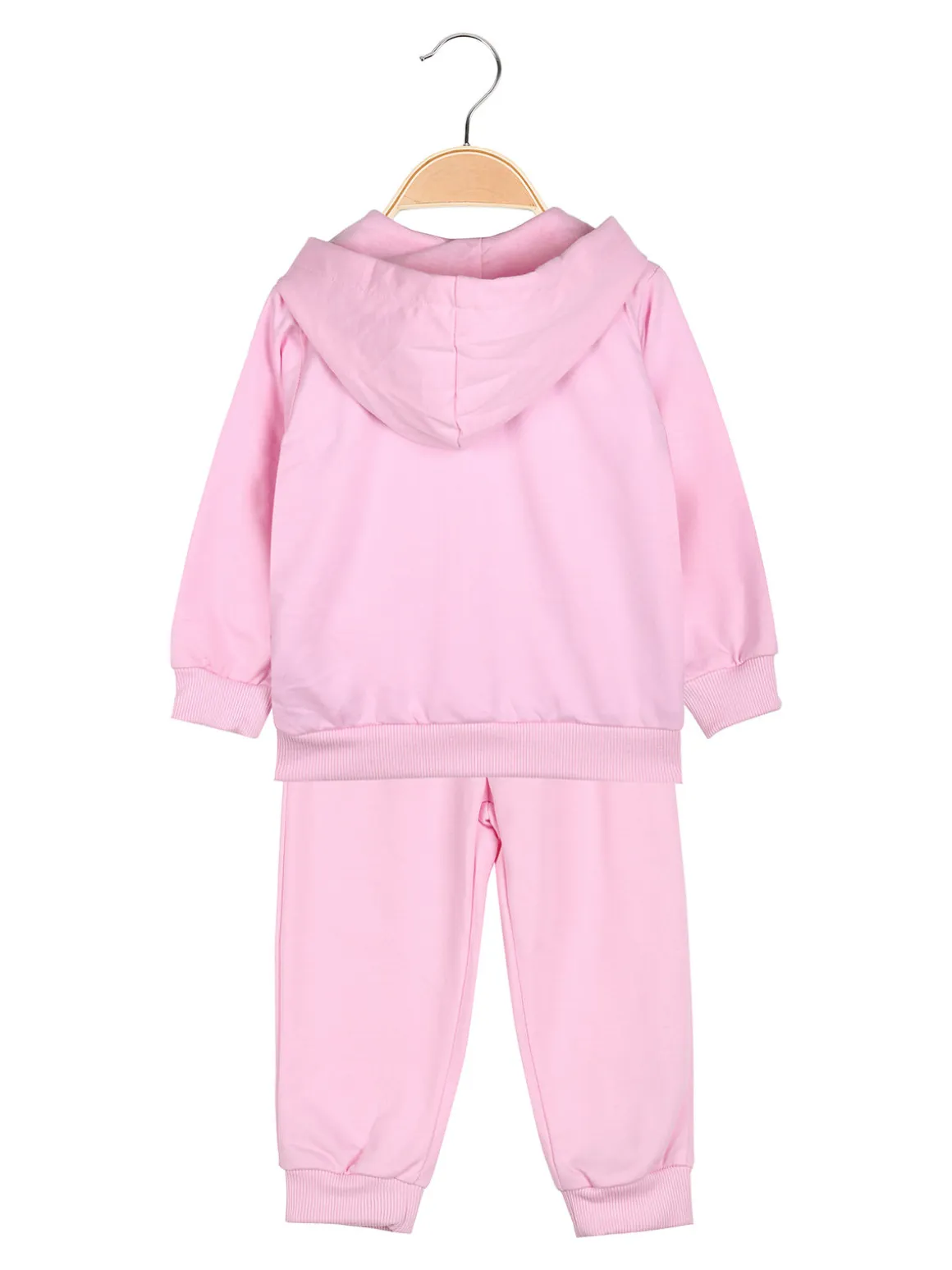 Luisa Chic Completo tuta 3 pezzi da neonata con cappuccio e zip - rosa