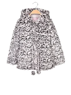 Luisa Chic Giacca da bambina in pelliccia sintetica con cappuccio