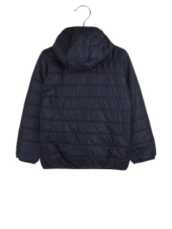 Luisa Chic Giubbino 100 grammi da bambina reversibile con cappuccio e zip - blu scuro