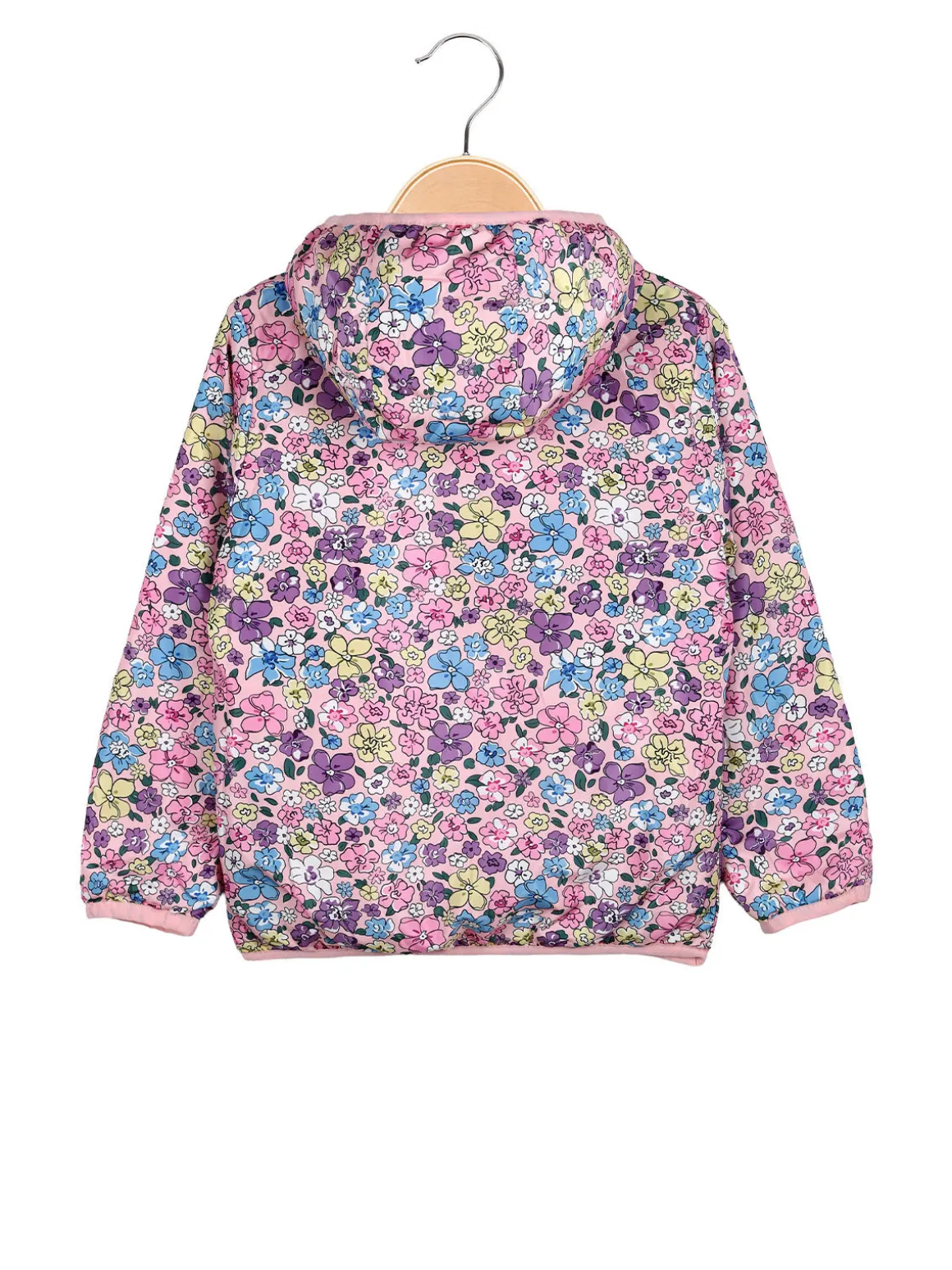 Luisa Chic Giubbino 100 grammi da bambina reversibile con cappuccio e zip - rosa