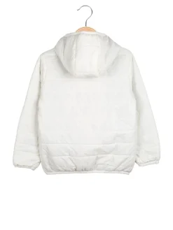 Luisa Chic Giubbino 100 grammi da bambina reversibile con cappuccio e zip - bianco