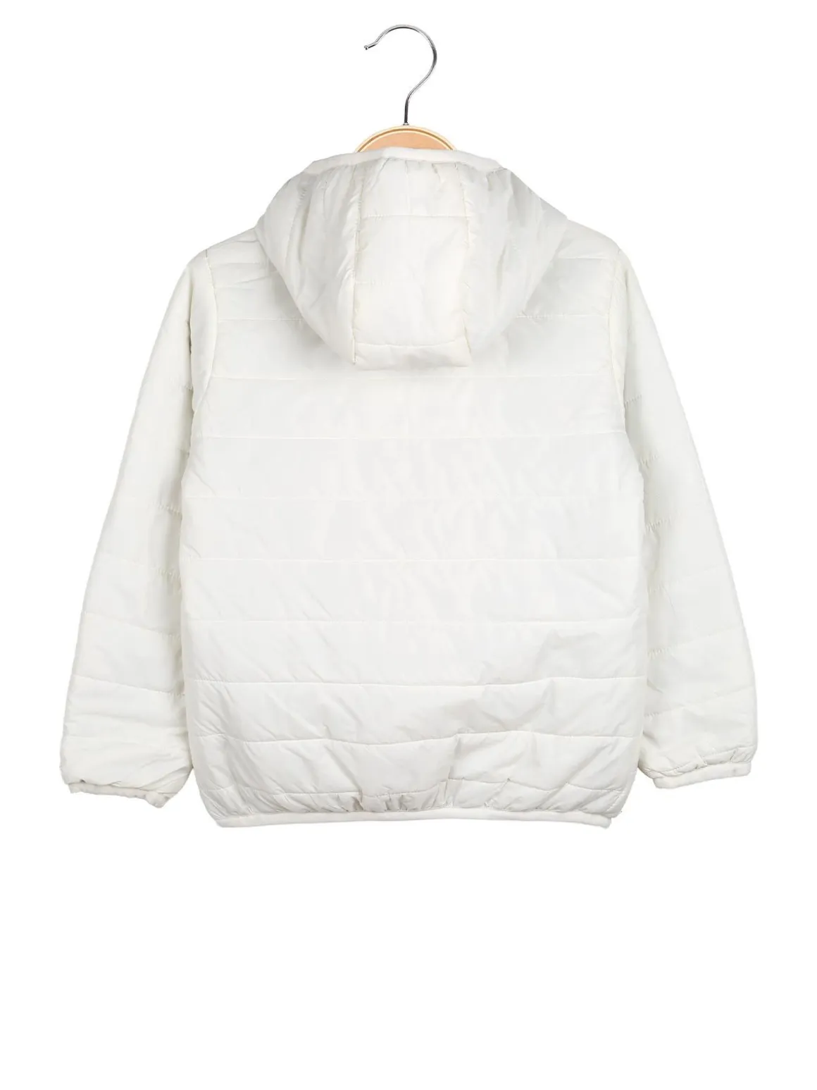 Luisa Chic Giubbino 100 grammi da bambina reversibile con cappuccio e zip - bianco