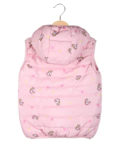 Luisa Chic Giubbino smanicato da bambina con cappuccio e zip - rosa
