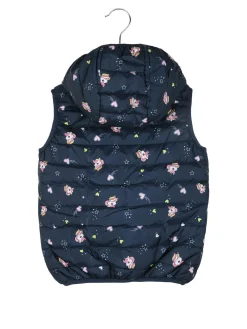 Luisa Chic Giubbino smanicato da bambina con cappuccio e zip - blu scuro