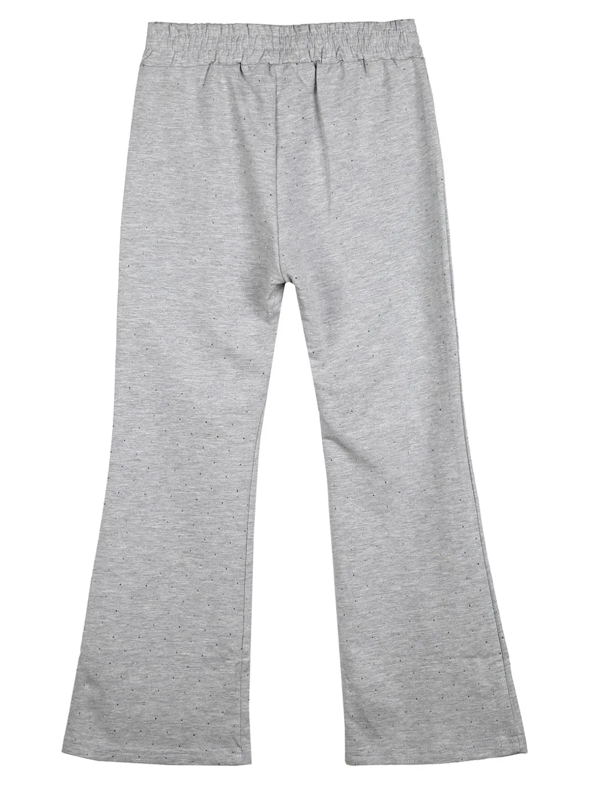 Luisa Chic Pantaloni da bambina a zampa con strass - grigio