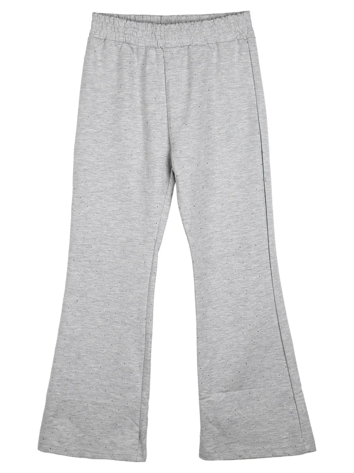 Luisa Chic Pantaloni da bambina a zampa con strass - grigio