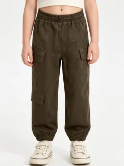 Luisa Chic Pantaloni da bambina in velluto con tasconi laterali