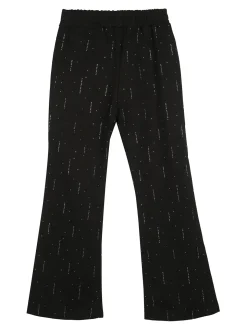 Luisa Chic Pantaloni da bambina a zampa con strass - nero