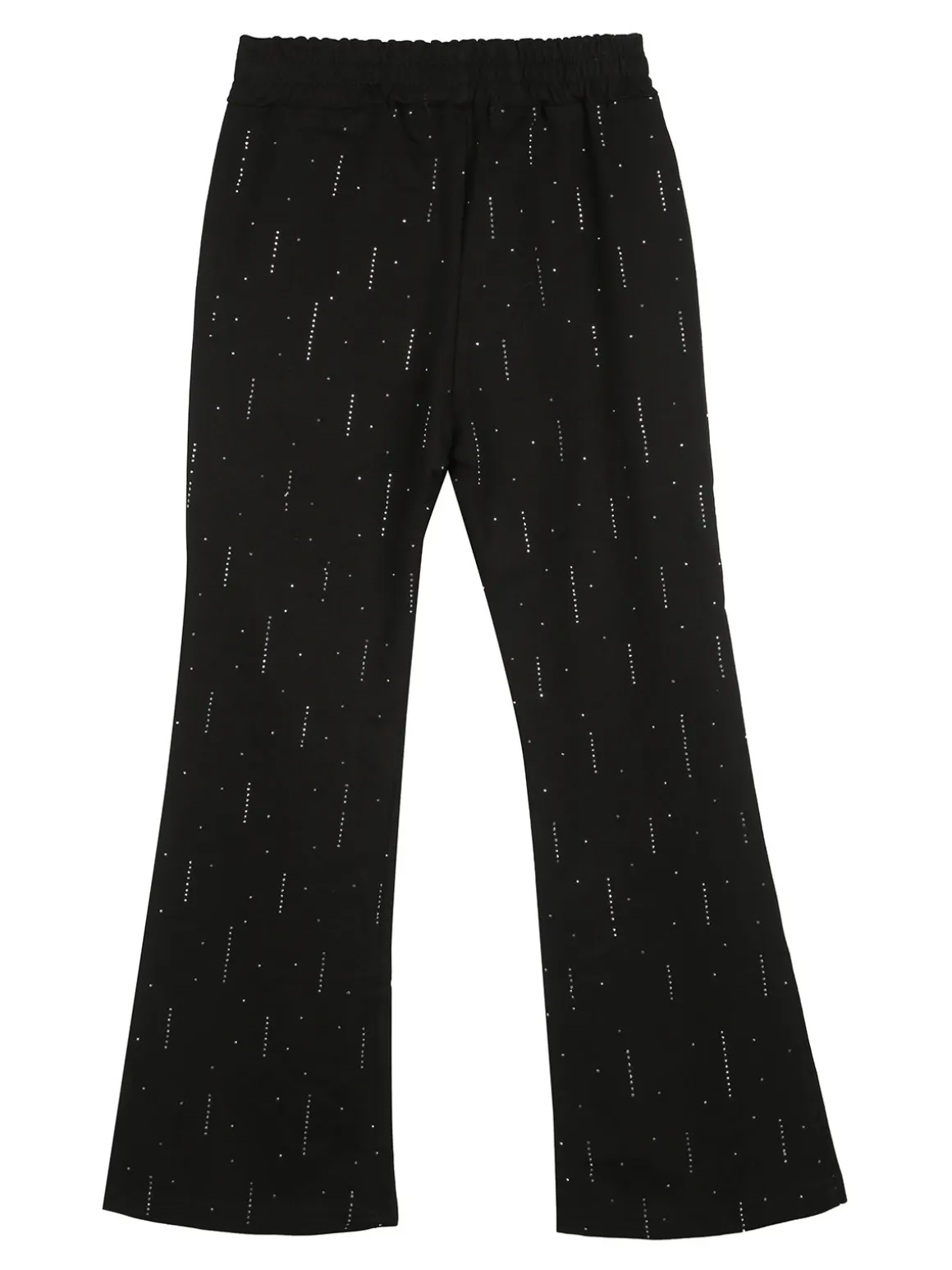 Luisa Chic Pantaloni da bambina a zampa con strass - nero