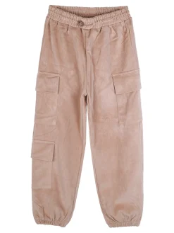 Luisa Chic Pantaloni da bambina in velluto con tasconi laterali