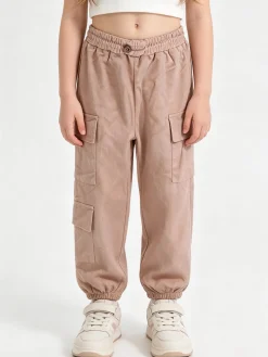 Luisa Chic Pantaloni da bambina in velluto con tasconi laterali