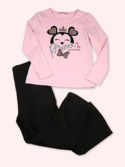 Luisa Chic Pantaloni da bambina in maglia - nero
