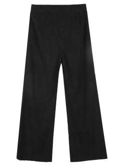 Luisa Chic Pantaloni da bambina a costine in velluto - nero