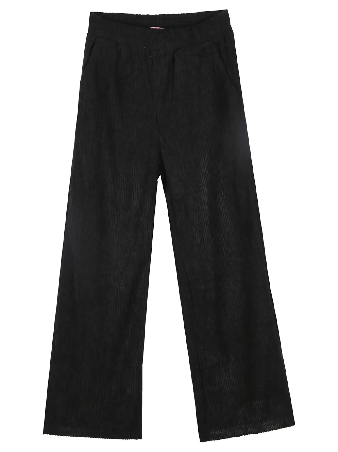 Luisa Chic Pantaloni da bambina a costine in velluto - nero