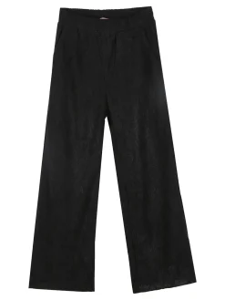 Luisa Chic Pantaloni da bambina a costine in velluto - nero